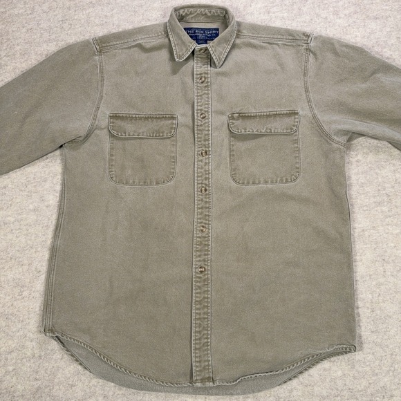 Vintage Abercrombie & Fitch The Big Shirt Size M Beige Canvas Overshirt 90s Y2K - Picture 3 of 11